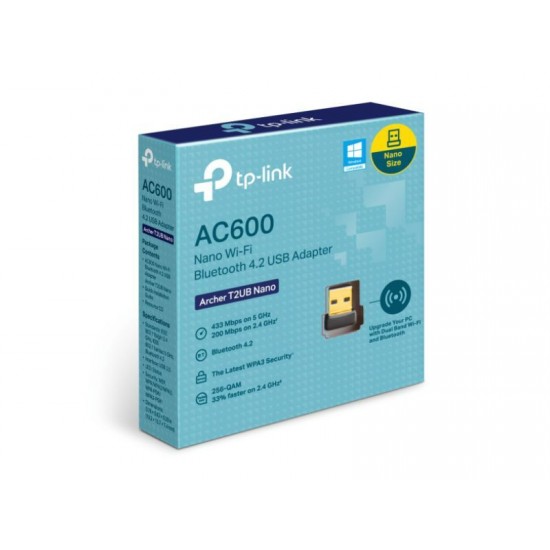 Tp-Link AC600 Nano Wi-Fi Bluetooth 4.2 USB Adapter (Archer T2UB Nano)