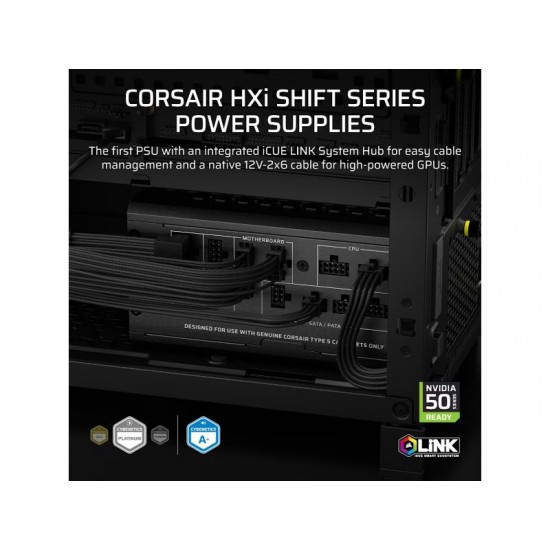 CORSAIR PSU HX1000i Shift (Cybenetics Platinum, Fully Modular, Digital)