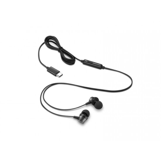 Headphones Lenovo USB-C/In-Ear/1.2m Cable/32 Ohm/9mm Driver/110dB Sensitivity/In-line Controls/1Y Warranty