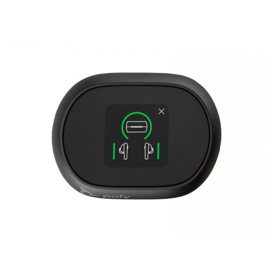 Poly Voyager Free 60+ UC Carbon Black Earbuds +BT700 USB-C Adapter +Touchscreen Charge Case (7Y8G4AA)