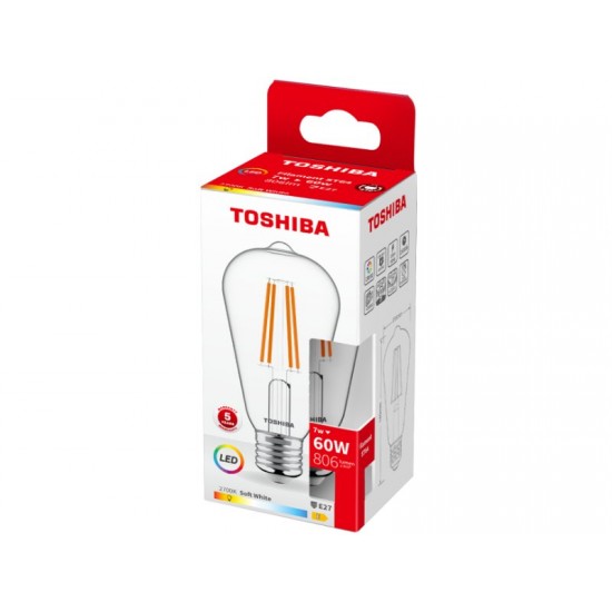 TOSHIBA LED FILAMENT ST64 E27 7W 2700K