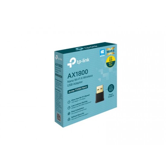Tp-Link AX1800 Nano Wi-Fi 6 Wireless USB Adapter (Archer TX20U Nano)