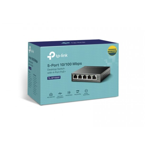 Tp-Link 5-Port 10/100Mbps Desktop Switch with 4-Port PoE+ (TL-SF1005P)