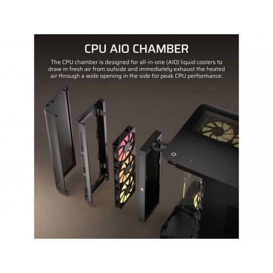 Corsair 5400 Air ARGB / Mid-Tower Case / Tempered Glass / ARGB Fans / Black – PN: CC-9011318-WW
