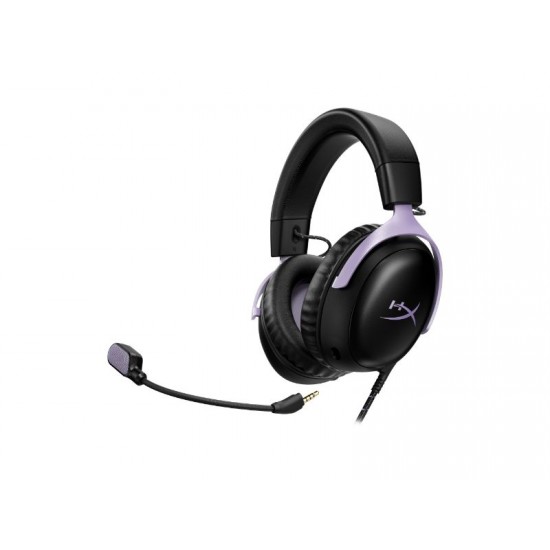 HyperX Cloud III Over Ear Wired Gaming Headset Black/Lavender - DF7F0AA