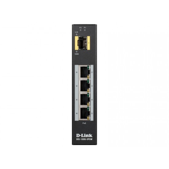 D-Link Switch 5-Port Industrial Gigabit Unmanaged PoE (DIS-100G-5PSW)