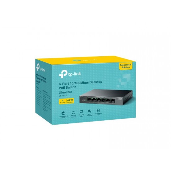 TP-Link Switch 6-Port 10/100Mbps 4-Port PoE (LS106LP)