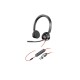 Poly Headset Blackwire 3325 Stereo Microsoft Teams Certified USB-C +  3.5mm Plug +USB-C/A Adapter (8X222AA)