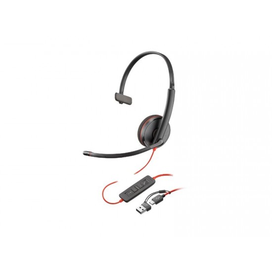 Poly Blackwire 3220 Stereo USB-C Headset +USB-C/A Adapter - 8X214AA