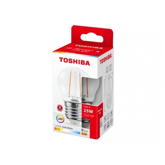 TOSHIBA LED FILAMENT G45 E27 2.5W 2700K