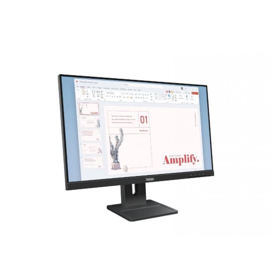Monitor Lenovo ThinkVision E24-40 23.8'' FHD IPS 60Hz 4ms, 3-Side Near- Edgeless, HDMI, DP, VGA, 3 Years Warranty 64BAMAT1EU