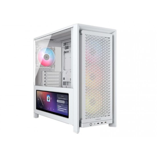 CORSAIR Case 4000D FRAME LCD ARGB (Mid-Tower, TG, White) - PN CC- 9011327-WW
