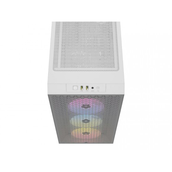 Corsair Mid Tower ATX Case 3000D RGB Airflow Windowed Tempered Glass - White - CC-9011256-WW