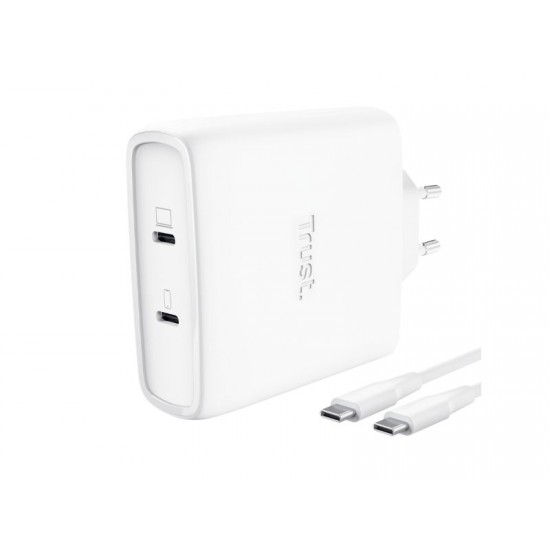 Trust Maxo 100W 2P USB-C GaN Charger WHT - 25528