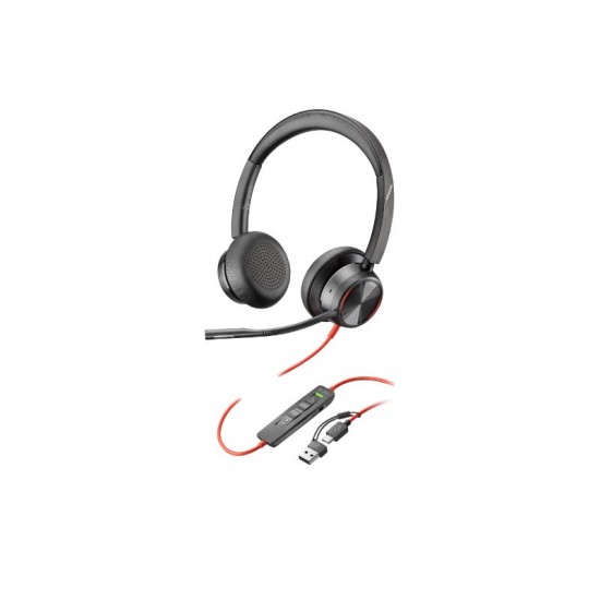 Poly Headset Blackwire 8225 Stereo USB-C +USB-C/A Adapter (8X223AA)