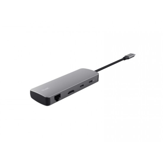 Trust adapter USB-C DALYX 8-IN-1 / 2 C - 2 USB - 1 HDMI - 1 Ether. 1 Reader 25672