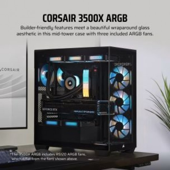 CORSAIR Case 3500X ARGB Mid-Tower,TG,BLK