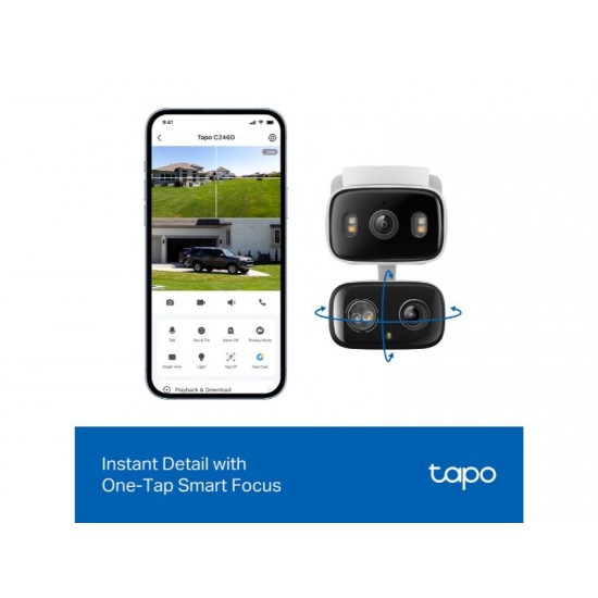 TP-Link Tapo C246D Security Camera In/Outdoor Dual Lens  2K/IP65 (Tapo C246D)