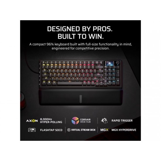 CORSAIR Keyboard VANGUARD 96 PRO LCD (RGB, MGX Hyperdrive, PBT)