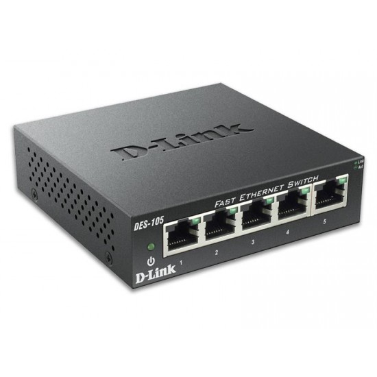 D-Link 5-Port Fast Ethernet Unmanaged Desktop Switch (DES-105)