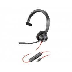 Poly Blackwire 3310 Headset Monaural Microsoft Teams Certified USB-C +USB-C/A Adapter - 8X216AA