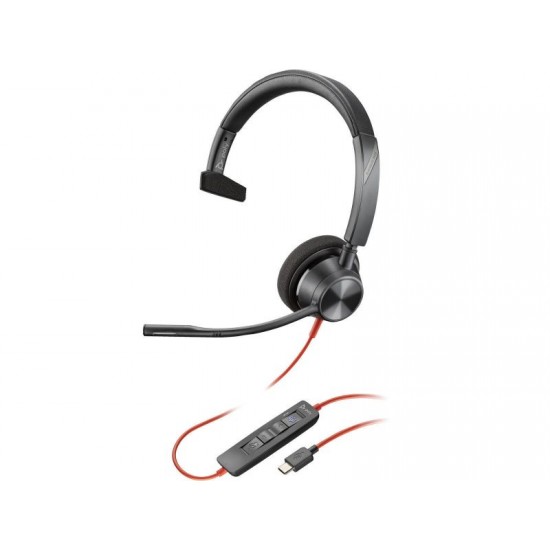 Poly Blackwire 3310 Headset Monaural Microsoft Teams Certified USB-C +USB-C/A Adapter - 8X216AA