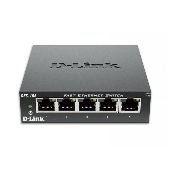 D-Link 5-Port Fast Ethernet Unmanaged Desktop Switch (DES-105)