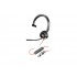 Poly headset Blackwire 3310 monaural USB-C + USB-C/A adapter - 8X215AA