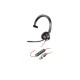 Poly headset Blackwire 3310 monaural USB-C + USB-C/A adapter - 8X215AA