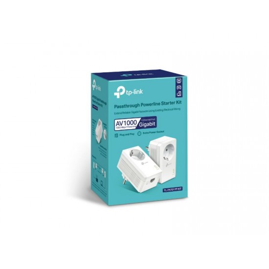 Tp-Link AV1000 Gigabit Passthrough Powerline Starter Kit (TL-PA7017P KIT)