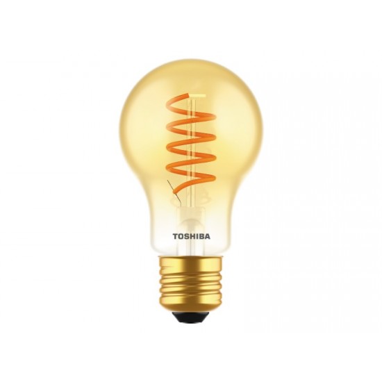 TOSHIBA LED FILAMENT SPIRAL AMBER A60 E27 4.9W 2200K DIMMABLE