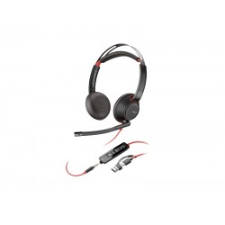 Poly Blackwire 5220 Stereo USB-C Headset +3.5mm Plug +USB-C/A Adapter - 93S88AA