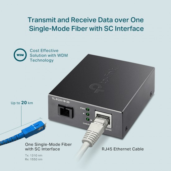Tp-Link Media Converter Gigabit WDM (TL-FC311B-20)