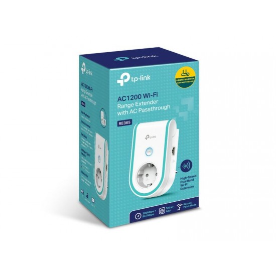 Tp-Link AC1200 Wi-Fi Range Extender με AC Passthrough (RE365)