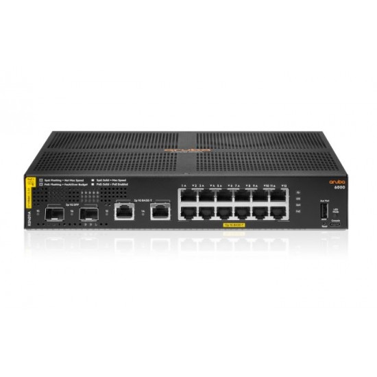 HPE Aruba 6000 12G Class4 PoE 2G/2SFP 139W Switch (R8N89A)