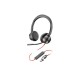 Poly Blackwire 8225 Stereo Microsoft Teams Certified USB-C Headset +USB- C/A Adapter (8X225AA)