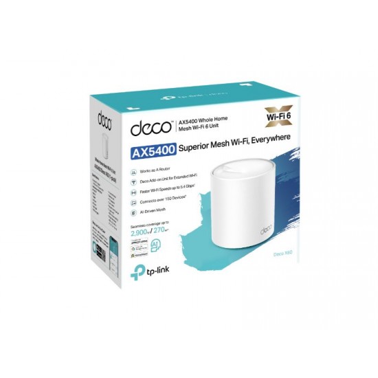 Tp-Link AX5400 Whole Home Mesh Wi-Fi 6 System (Deco X60)
