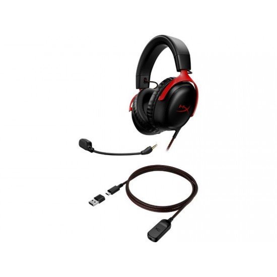 HyperX Cloud III Over Ear Wired Gaming Headset Black/Red - 727A9AA