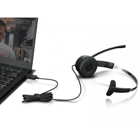 Lenovo 100 Mono USB Headset 4XD1B61617 (Black)