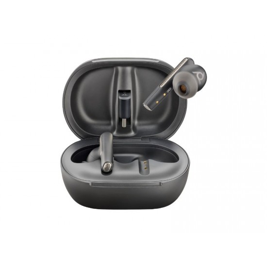 Poly Voyager Free 60+ UC Carbon Black Earbuds +BT700 USB-C Adapter +Touchscreen Charge Case (7Y8G4AA)