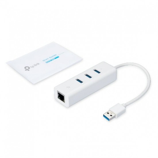 Tp-Link USB 3.0 3-Port Hub Gigabit Ethernet Adapter 2 in 1 USB Adapter (UE330)