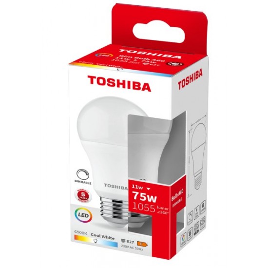 TOSHIBA LED A60 E27 11W 6500K DIMMABLE