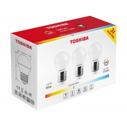 TOSHIBA LED 3PACK G45 E27 4.7W 4000K