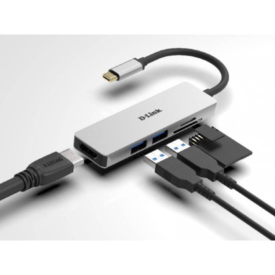 D-Link 5-in-1 USB-C Hub with HDMI and SD/microSD Card Reader (DUB-M530)