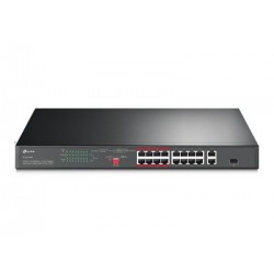 Tp-Link 16-Port 10/100 Mbps + 2-Port Gigabit Rackmount Switch with 16- Port PoE+ (TL-SL1218P)