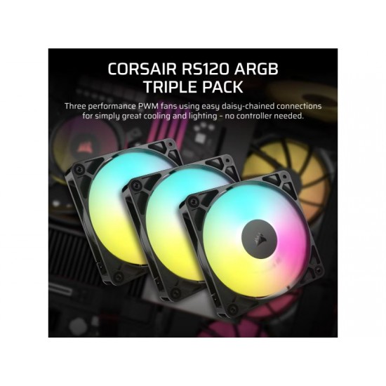 CORSAIR Fan RS120 ARGB (Triple P, Blk)