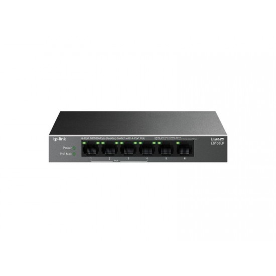 TP-Link Switch 6-Port 10/100Mbps 4-Port PoE (LS106LP)