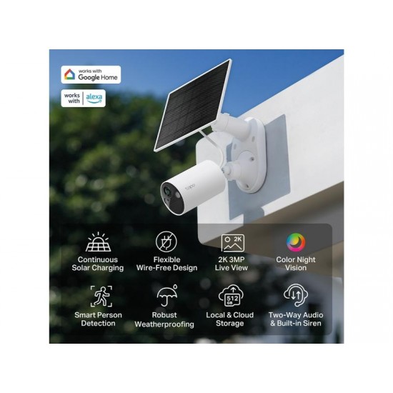TP-Link Security Camera Smart Powered  2K/IP65 Tapo and Solar (C410 KIT)