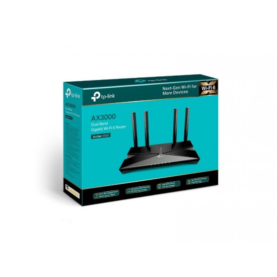 Tp-Link AX3000 Dual Band Gigabit Wi-Fi 6 Router (Archer AX50)