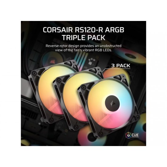 CORSAIR Fan RS120-R ARGB (Triple Black)